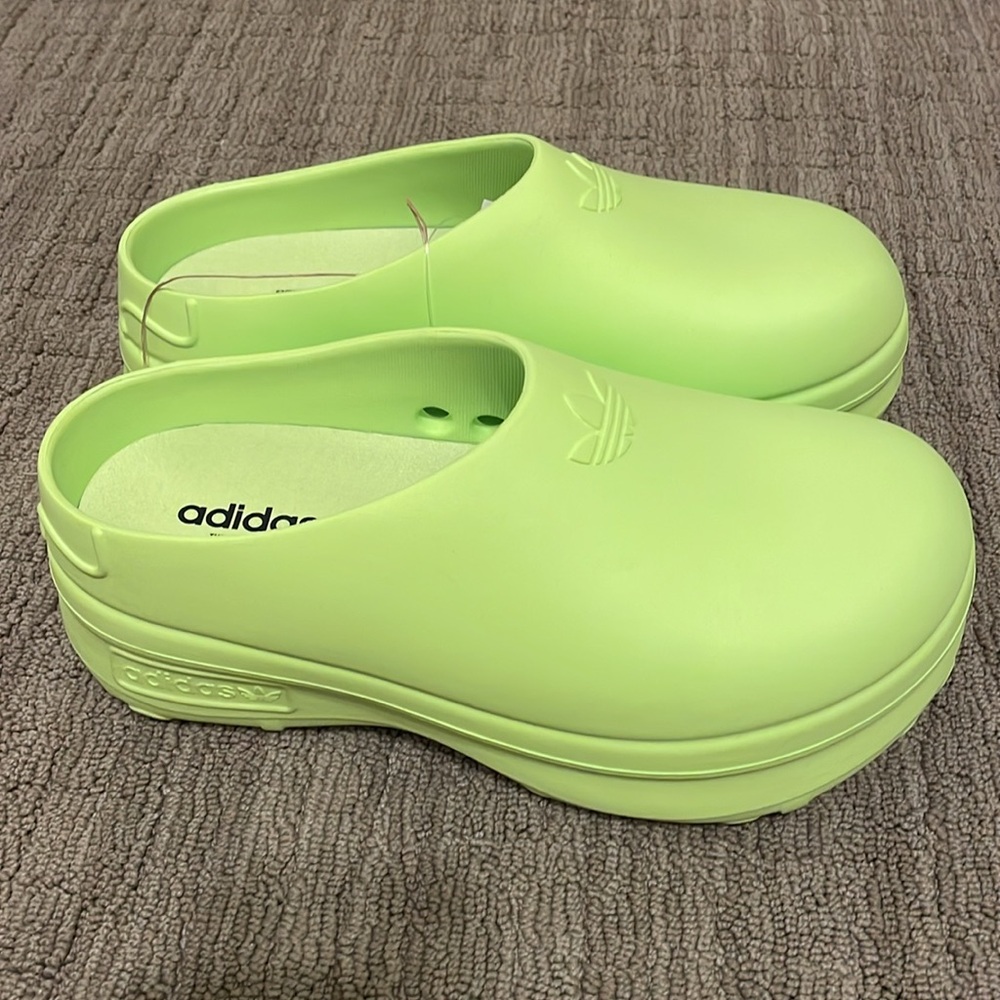 Green Adidas ADIFOM STAN SMITH MULE SHOES NWT 8 - Picture 9 of 11